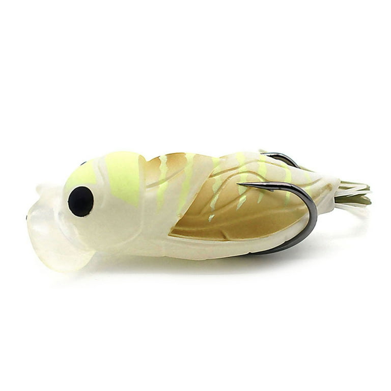 Opolski Fishing Hook Sharp Strong Penetration Colorful 12.6g Bionic Cicada  Artificial Minnow Soft Bait for Fishing Lovers 