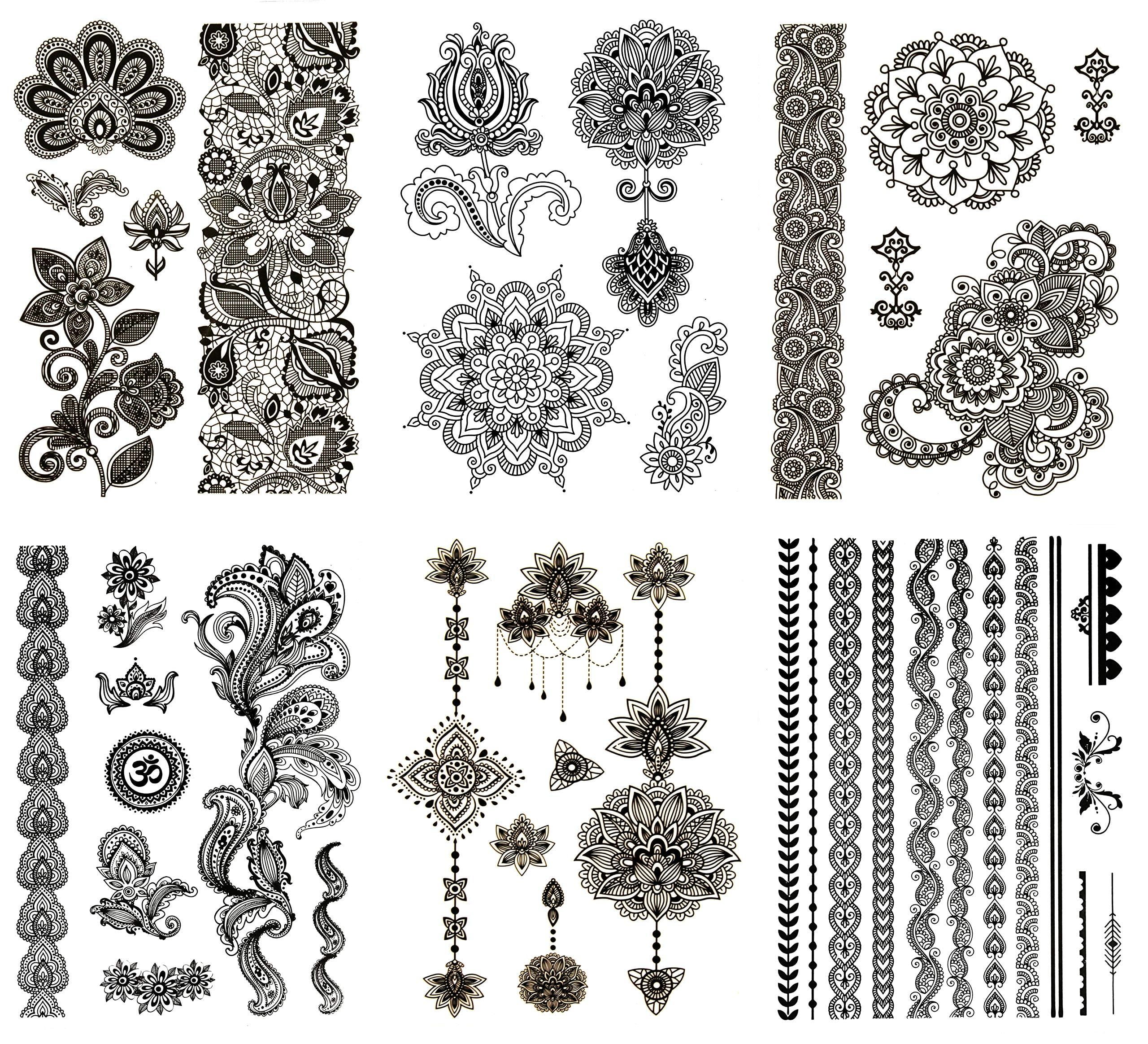 Terra Tattoos Temporary Henna Tattoos 50 Black Mehndi