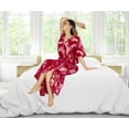 thumbnail image 4 of LEELA Women's Maxi Nightdress Cover Up Gown Caftan Loungewear Dashiki House Dresses for Women 3X-4X Cherry, Stripes, 4 of 5