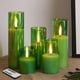 thumbnail image 1 of Set de 5 Velas LED sin Llama en Vidrio Verde Eywamage, 1 of 8
