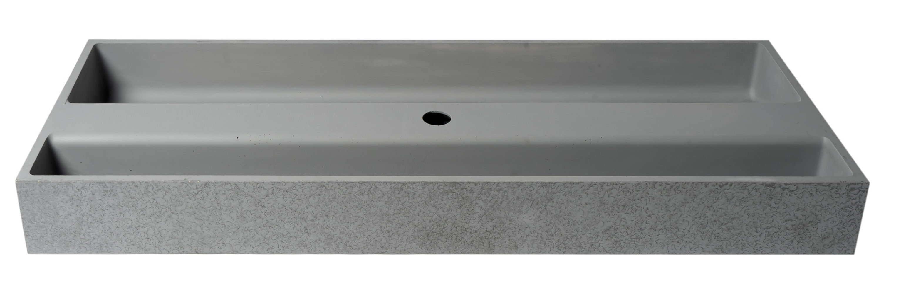 Alfi Brand Abco48tr 48 Solid Concrete Gray Matte Trough Sink For The Bathroom 4486