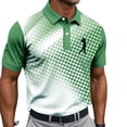 thumbnail image 2 of Fnnxeal Mens Polo Shirts Summer Short Sleeve Golf Collared Graphic Casual Polo Green Shirts for Men Size L, 2 of 7
