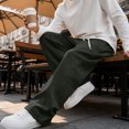 thumbnail image 6 of Dwellite Wide Leg Baggy Sweatpants Men Elastic Waist Casual Lounge Pants Drawstring Joggers Pants with Pockets Dark Gray L, 6 of 8