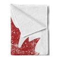thumbnail image 2 of Leaves Soft Flannel Fleece Throw Blanket, Autumn Foliage Silhouette Grunge Effect Worn out Design Monochrome Nature, Cozy Plush for Indoor and Outdoor Use, 50" x 70", Scarlet and White, by Ambesonne, 2 of 5