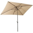 thumbnail image 3 of Heynemo 10x 6.5ft Rectangular Patio Umbrella, Outdoor Table Market Umbrella with Crank, 6 Steel Ribs, Polyester Canopy, Aluminum Pole,Tan, 3 of 6