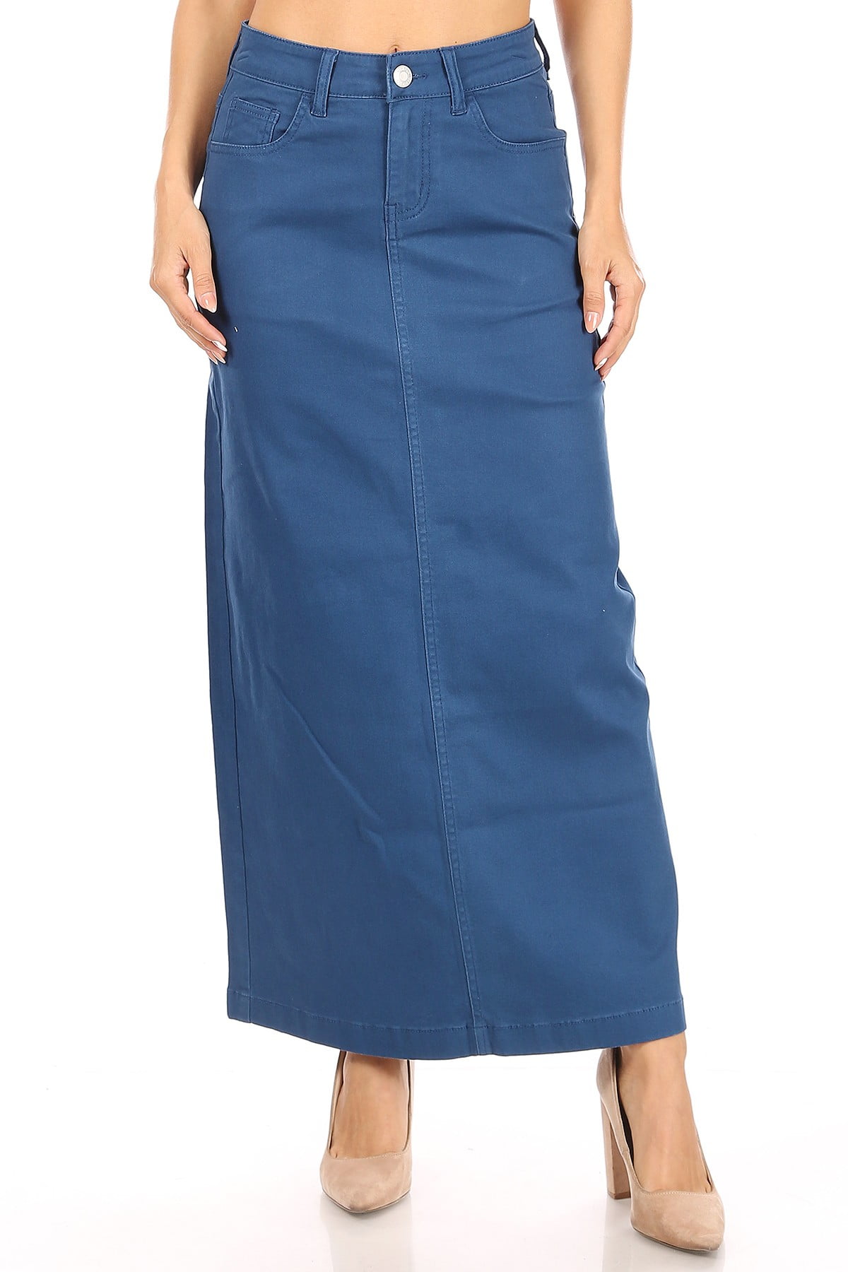 Long Pencil Stretch Twill Skirt (87943-SKT)
