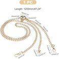 thumbnail image 6 of Adjustable Thin Purse Chain Strap 47.2 Inch Metal Crossbody Bag Chain Iron Flat Chain Replacement Shoulder Bag Chain Handbag Clutch Chain Strap Accessories with Bead Adjuster Gold, 6 of 9
