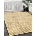 thumbnail image 3 of Ahgly Company Machine Washable Indoor Round Contemporary Brown Gold Area Rugs, 4' Round, 3 of 7