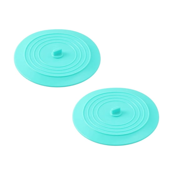 2 Pack 6 inch Silicone Drain Cover, Bathtub Drain Stopper with Strong Suction, Hair Stopper for Bathroom Sink, Kitchen & Laundry Tub