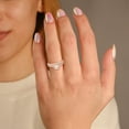 thumbnail image 2 of AFFY Half Eternity Halo Bridal Set Rings for Women, IGI Certified 0.95 Carat (ctw) Emerald And Round Cut Lab Grown Diamond Engagement Wedding Ring 18k Solid Rose Gold F-G, VS-SI Quality Size-6, 2 of 6