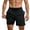 Black, variant on Men's Swim Trunks with Compression Liner, Summer Quick Dry Beach Drawstring Board Shorts，5" Inseam(L, Blue Shark)