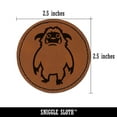 thumbnail image 2 of Abominable Snowman Yeti Monster 2.5" Faux Leather Round Engraved Iron-On Patch - Brown, 2 of 6