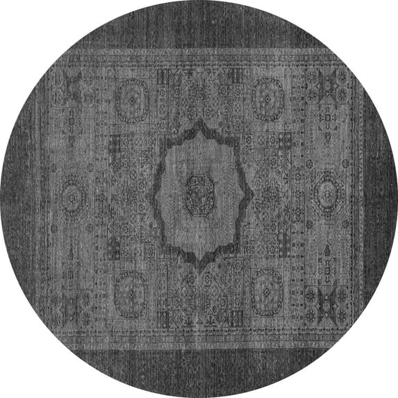 Ahgly Company Indoor Round Abstract Gray Modern Area Rugs, 5' Round