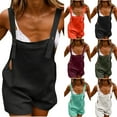 thumbnail image 5 of Alkepwun Plus Size Overalls Cotton Casual Comfort Breathable Short Bib Shortalls Summer Sleeveless Adjustable Straps Rompers with Pockets, 5 of 5