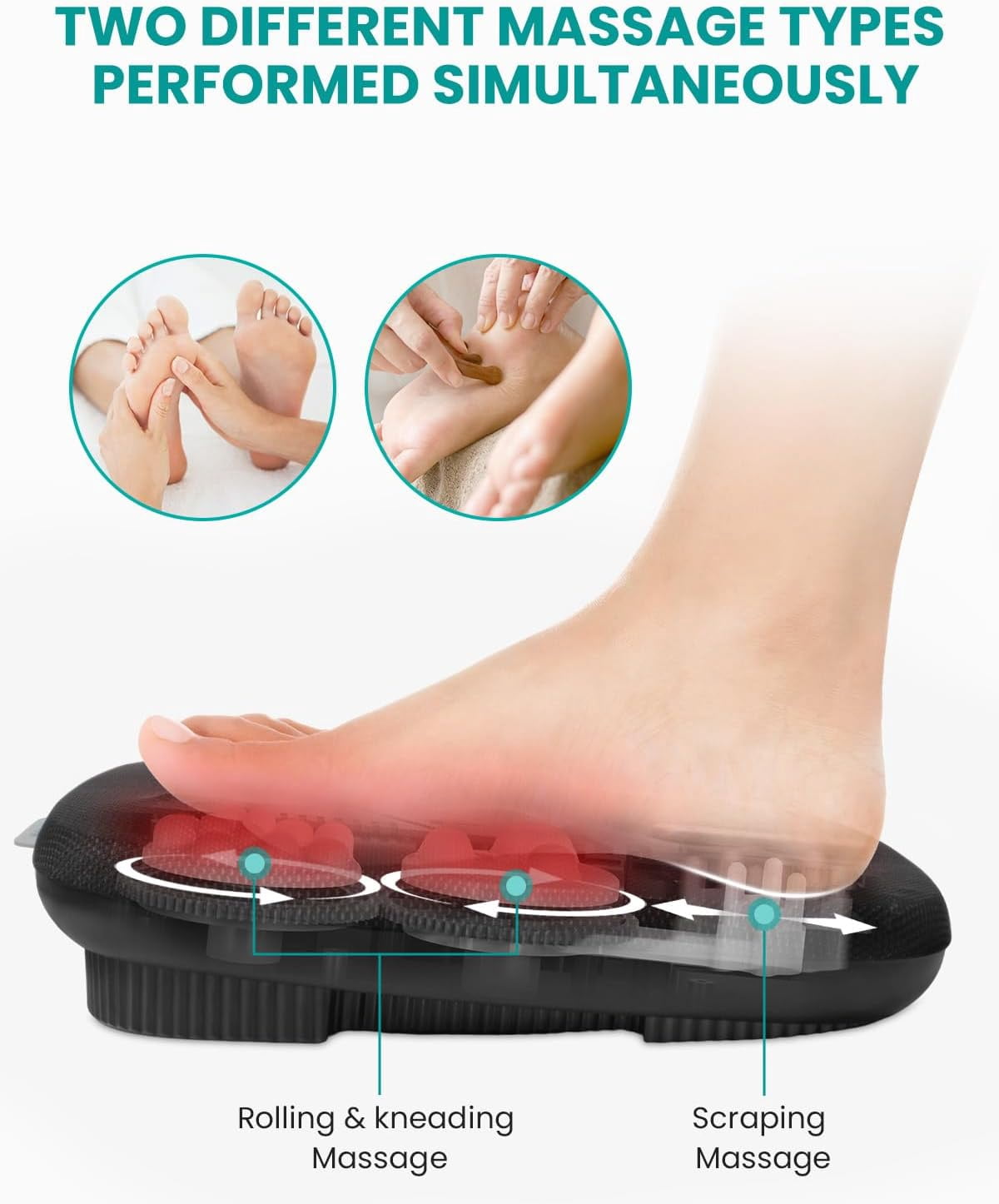 Nekteck Shiatsu Foot Massager with Heat, Electric Feet Massager Machine with Deep Kneading, Rolling&Scraping, for Plantar Fasciitis Pain Relief, Foot Warmer for Home Office, Gifts for Women Men