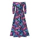 thumbnail image 4 of Sunloudy Vestido de manga larga casual para mujer, estampado a la moda, cuello de barco, vestido largo con cinturón Sunloudy  moda, 4 of 8