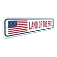 thumbnail image 3 of Land of the Free US American Flag Aluminum Metal Decor Sign - 4x18 inches, 3 of 4