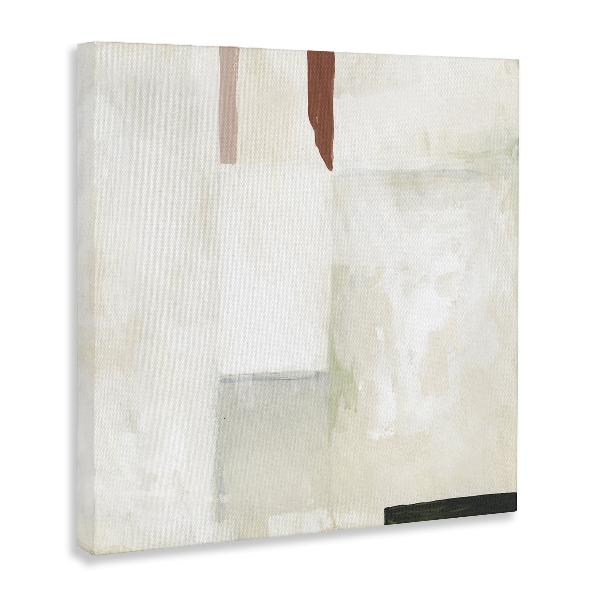 Stupell Industries Neutral Abstract Simplicity Abstract Painting Gallery Wrapped Canvas Art Print Wall Art, 24 x 24