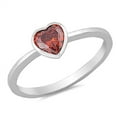 thumbnail image 4 of CHOOSE YOUR COLOR Solitaire Love Heart Promise Sterling Silver Ring Red CZ 925 Female Size 6, 4 of 4
