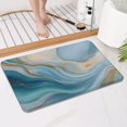 thumbnail image 4 of Blue Marble Gold Wave Pattern Bathroom Rugs Mat,Non Slip Microfiber Bathroom Rug,Rubber Backing,Soft Bathroom Mats for Bathroom Floor,Tub and Shower,17x27in(43x68cm), 4 of 5