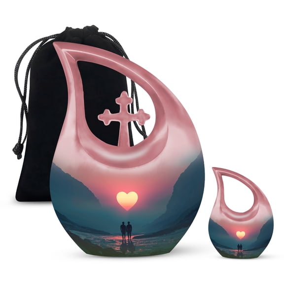 Twilight Romance Urn - Keepsake Urns For Ashes - Urn For Ashes For Women - Urn Keepsakes For Ashes - Small Urns For Human Ashes Keepsake, small urn for ashes for women(Combo - 10" & 4", 2 Pcs)