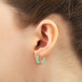 thumbnail image 2 of Gold Plated Colored Enamel Tube Style - Green ( Mint ) - Matte Huggie Hoop Hoop Earrings for Women, 2 of 6