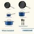 thumbnail image 4 of Farberware Style 10 Pcs Nonstick Cookware Set with Cooking Tools, Dishwasher Safe and Oven Safe to 500°F, Blue, 4 of 17