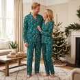 thumbnail image 6 of Christmas Family Matching Pajamas Set Snowflake and String Lights Print Long Sleeves Shirt and Pant, 6 of 10