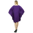 thumbnail image 5 of Bimba Womens Purple Frill Kaftan Coverup Dress Easy Wear Knee Length Kaftan-4, 5 of 9
