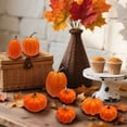 thumbnail image 4 of SMKE 8 Piece Artificial Pumpkin Set Fall Decor,Faux Pumpkins for Halloween Thanksgiving Table Centerpiece,Rustic Farmhouse Mantel Shelf Indoor Outdoor Display Orange 8pc, 4 of 6