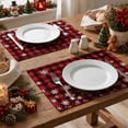 thumbnail image 5 of Smile Snowflake Buffalo Check Plaid Christmas Placemats 4-Pack 12 x 18 Inch, 5 of 8