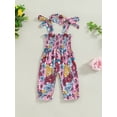 thumbnail image 4 of Bagilaanoe Newborn Baby Girl Summer Jumpsuit Sleeveless Floral Print Romper Overalls 6M 12M 18M 24M Infant Long Pants Summer Clothes, 4 of 7