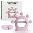 thumbnail image 1 of Momcozy Silicone Baby Teether Diver Pink, Baby Infant Teething Toys 1 Count, 1 of 7