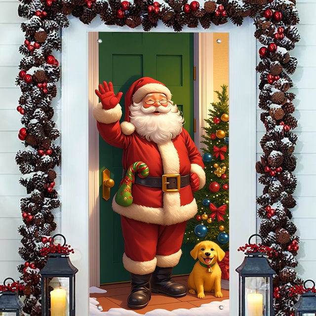 Rideau de Porte Illuminé Rêveur pour Maison Festive Atmosphère Magique Fête de Vacances