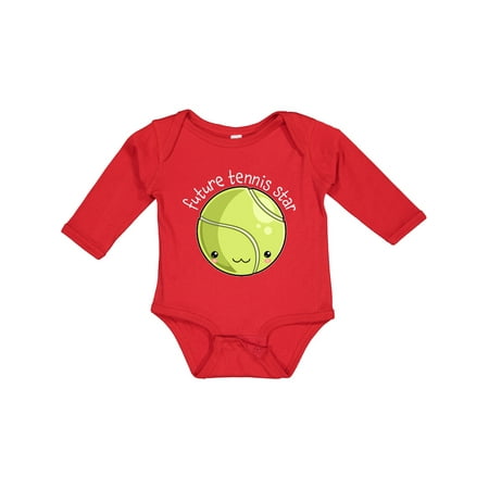 

Inktastic Future Tennis Star- Cute Tennis Ball Gift Baby Boy or Baby Girl Long Sleeve Bodysuit