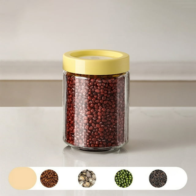 Recipiente de almacenamiento de alimentos de cristal hermético, frasco de conservación al vacío, conjunto de frascos de cristal para preparación de comidas, frasco de conservación de alimentos de cris