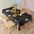 thumbnail image 3 of Black Gold Sun Moon Star Pattern Rectangle Tablecloth 60"x102",Waterproof Polyester Rectangle Table Cloth, Wipeable Spillproof Polyester Tablecloth for Dining, Camping, Indoor and Outdoor, 3 of 6