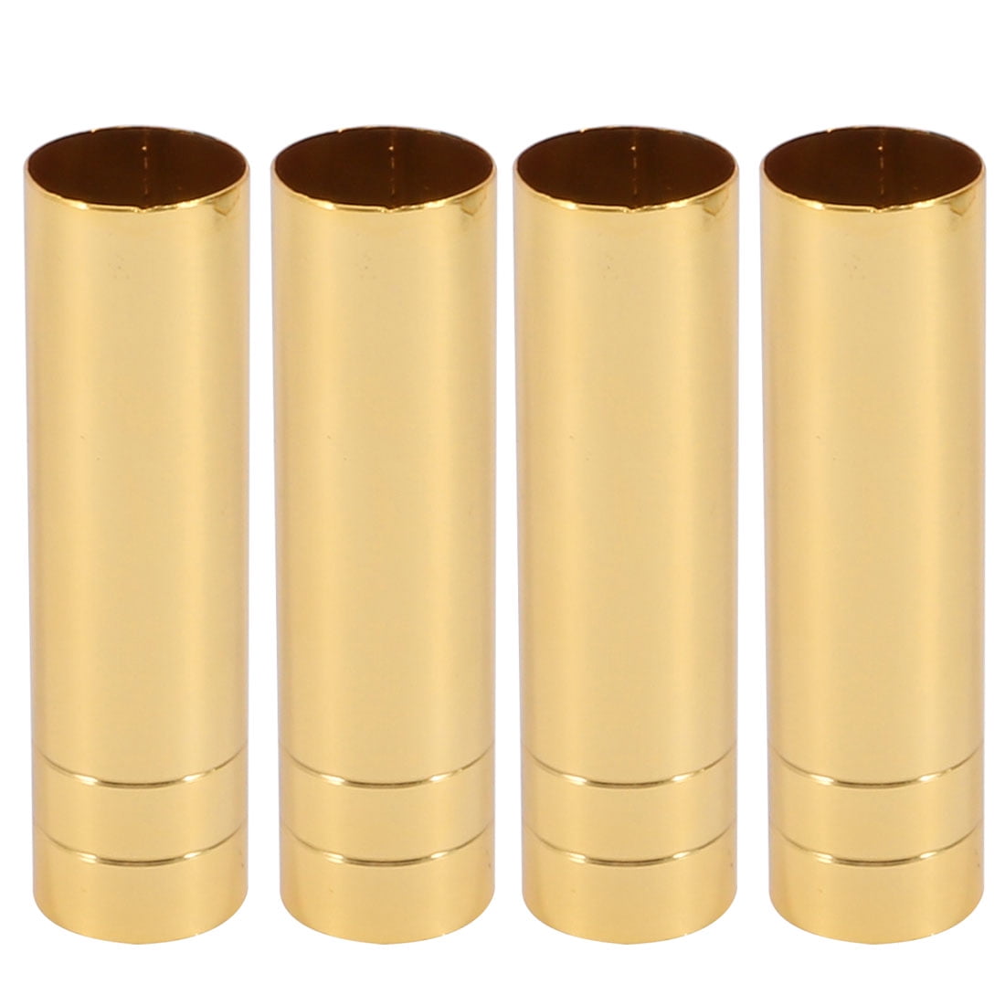 4pcs 25mmx80mm Gold Tone Metal Candle Cover Sleeves Chandelier Socket