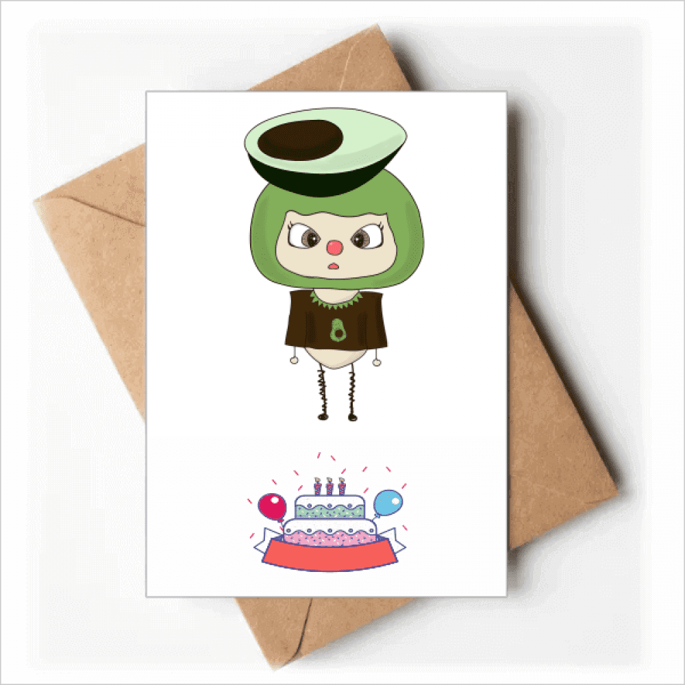 Avocado Green Healthy Delicious UU Happy Birthday Greeting Cards Envelopes Blank