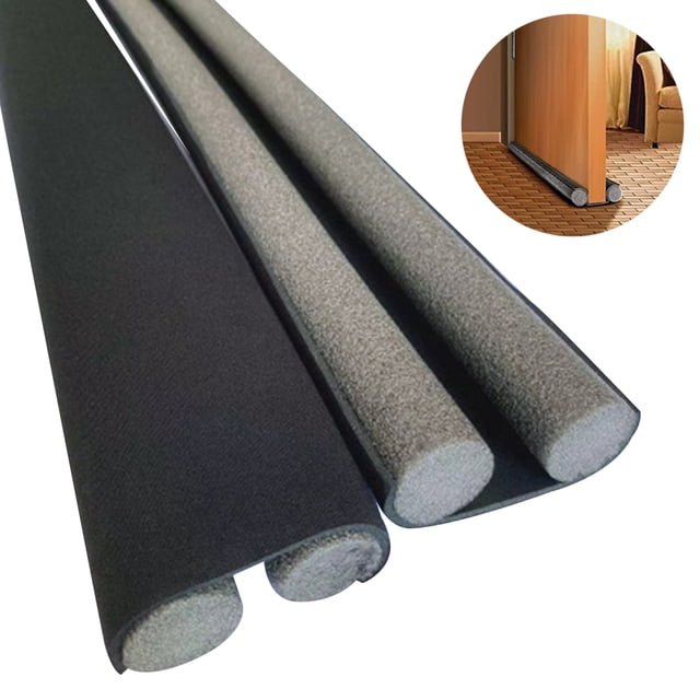 Burlete para puerta doble, burlete inferior para aislamiento acústico y de ruido, longitud ajustable de 95 cm.