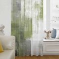 thumbnail image 6 of Sage Green Ombre Sheer Curtains 108 Inches Extra Long, Vintage Shabby Abstract Plaid Art Light Filering Curtains, Privacy Drapes Simi Floor to Veiling Curtain for Living Room Large Window Treatment, 6 of 9