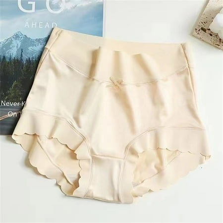 Beige Women s Panties Womens Premium Satin Ice Silk High Waist Panties Satin Ice Silk Seamless Shaping Briefs Ice Silk High Waist Pantie