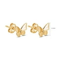 thumbnail image 3 of Mini Butterfly Charm Stud Earrings In 10k Yellow Gold Jewelry Gift for Womens, 3 of 3