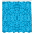 thumbnail image 3 of Modern Decor Shower Curtain, Water like Unusual Pattern with Bunch of Contour Shaped Trippy Forms Graphic, Fabric Bathroom Set with Hooks, 69W X 84L Inches Extra Long, Indigo Blue, by Ambesonne, 3 of 3