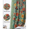 thumbnail image 6 of Boho Green Flowers Black Out Curtains 84 Inch Long for Living Room, Spring Abstract Watercolor Floral Leaf Blackout Curtain Shade Thermal Insulated Window Curtains Grommet Drapes 42"x84" 2 Panels, 6 of 8
