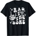 thumbnail image 1 of Rad To The Bone Funny Skeleton Rock Hand Halloween Tech XRay T-Shirt - As Picture - 2XL, 1 of 3