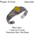 thumbnail image 7 of Tibetan Silver Amber Gemstone Cuff Bracelet – 925 Sterling Silver Handmade Boho Fashion Jewelry for Men & Women, 7 of 7