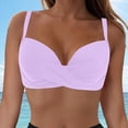thumbnail image 2 of HCNTES Bikini Tops for Women Only Underwire Swim Top V Neck Adjustable Straps Bathing Suit Tops (Light Purple-A,L), 2 of 9
