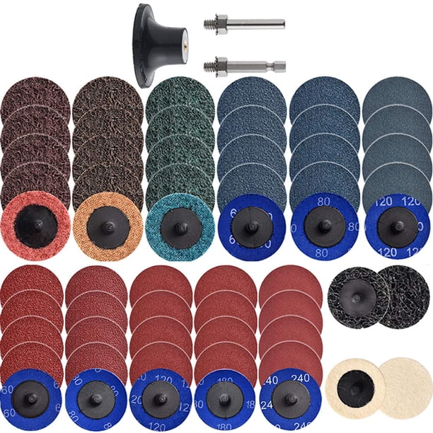 Juego de discos de lijado NYXCL, 60 unidades, 5 cm, con 1/4 de soporte, amoladora