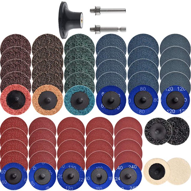 Juego de discos de lijado NYXCL, 60 unidades, 5 cm, con 1/4 de soporte, amoladora